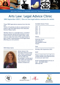 Arts Law Legal Advice Clinic Hobart