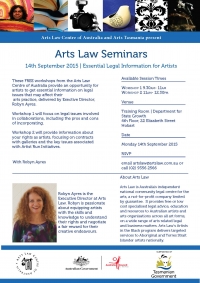 Arts Law Hobart Seminars