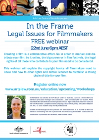In the Frame: Legal Issues for Filmmakers (webinar repeat)
