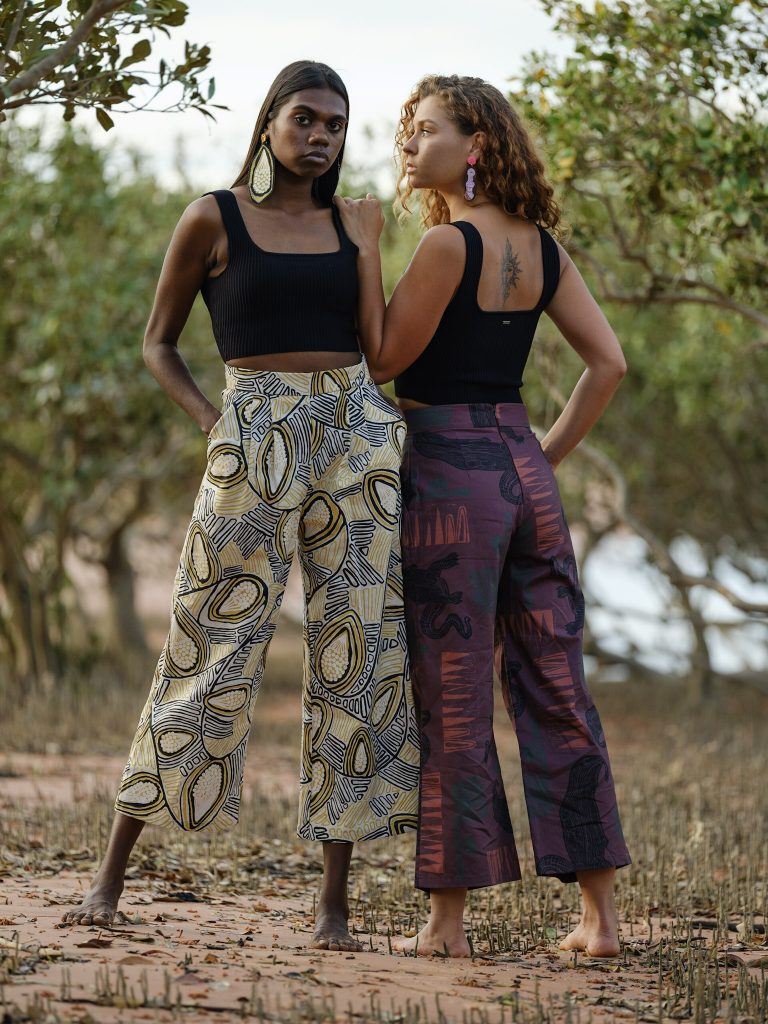 Haley & Georgia pants, Nagula Jarndu Designs. Photo by Michael Torres.