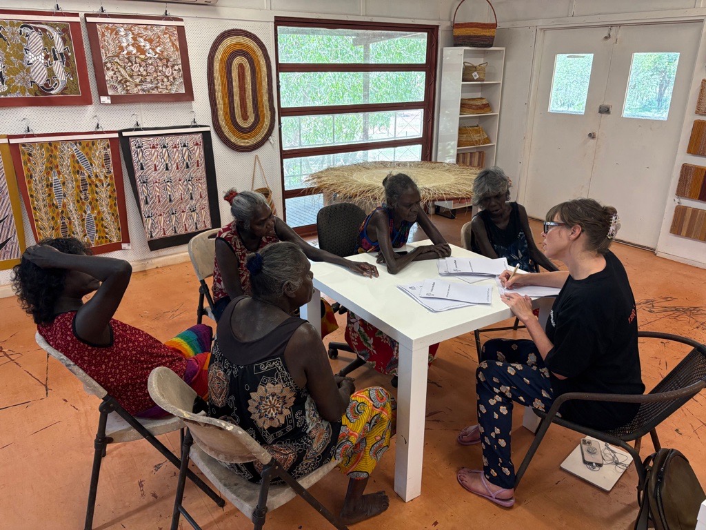 Arts Law with artists at Bula’bula Arts Centre in Ramingining NT